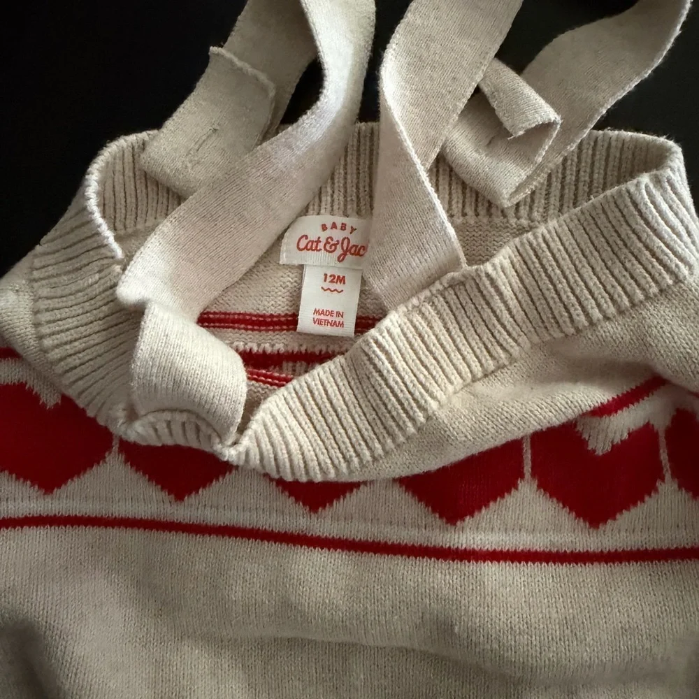 Cat & Jack Cream and Red Heart Diaper Cover